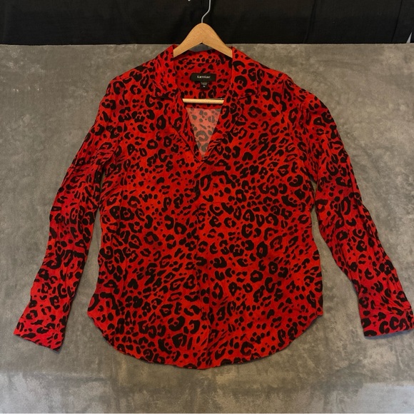 Karen Kane Tops - Karen Kane Red and Black Leopard Print Blouse
